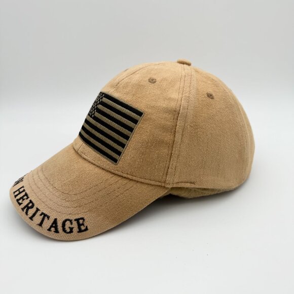 AMERICAN HERITAGE Tan “Freedom Isn’t Free” Flag Cap – Soft Washed Cotton Dad Hat - Picture 2 of 11